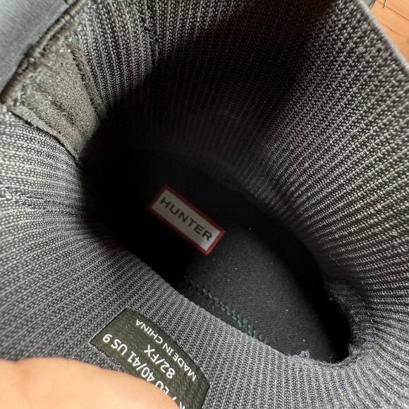 Hunter Explorer Lug Chelsea Leather Boot Black Women's size 9 US - NEW - Picture 7 of 13